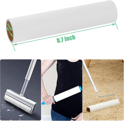 7.5 inch Lint Roller Refills Only, Pet Hair Remover Refills for Clothes Carpet Floor Couch, Extra Sticky Lint Brush Roller Refills, Pack of 5 Rolls, Total 300 Sheets (7.5'' Wide)