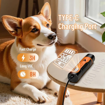 Electric Dog Nail Grinder: 5-Speed Quiet Dog Nail Trimmer with LED Light, Adjustable Safety Guard, Rechargeable Cordless Design for Small to Large Dogs & Cats(Black)