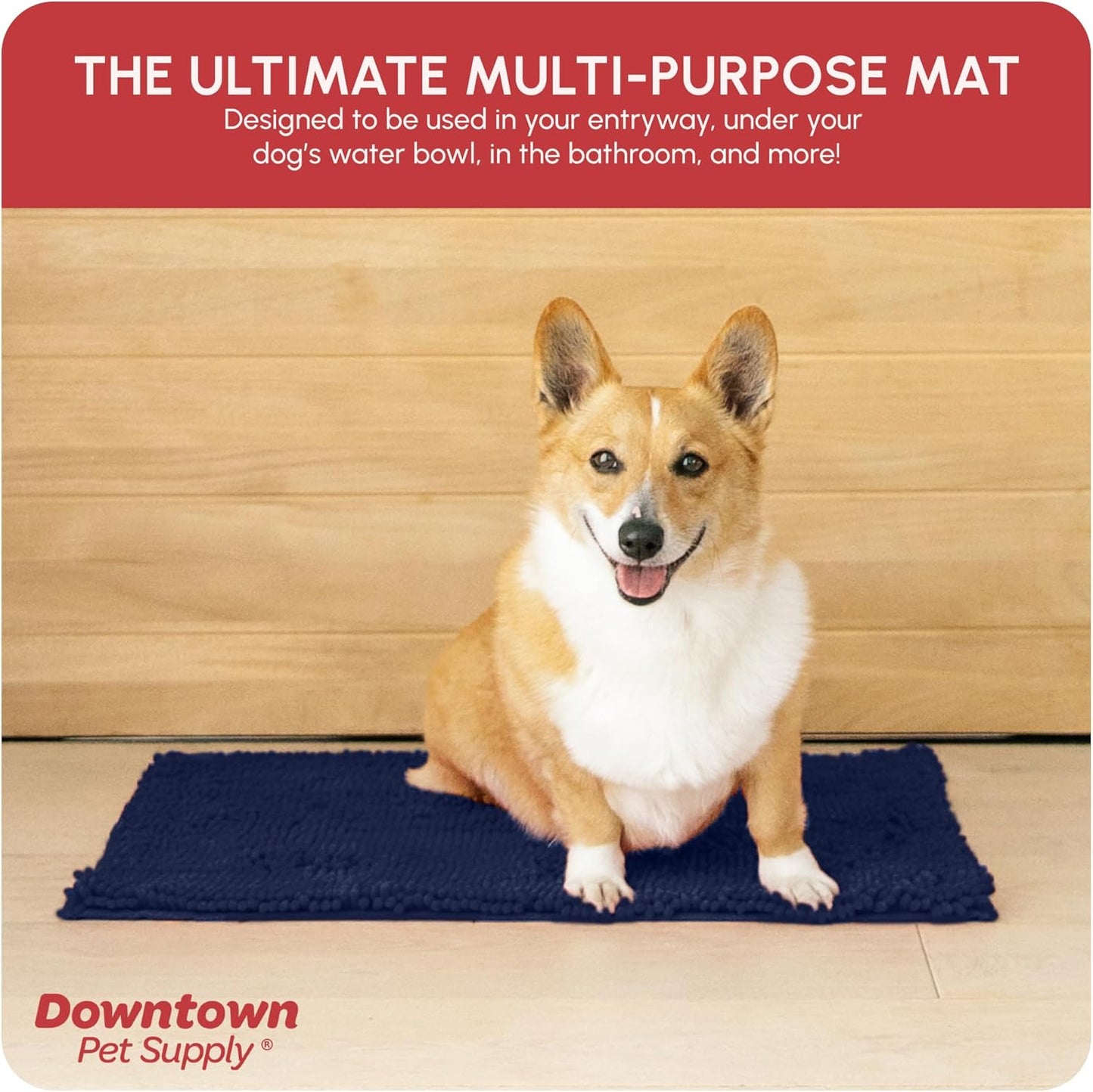 My Doggy Place Dog Mud Mat, 36"x26" Ash – Thick Microfiber Entry Rug for Snow, Mud & Salt – Absorbent, Quick-Dry, Washer-Safe & Non-Slip, Large