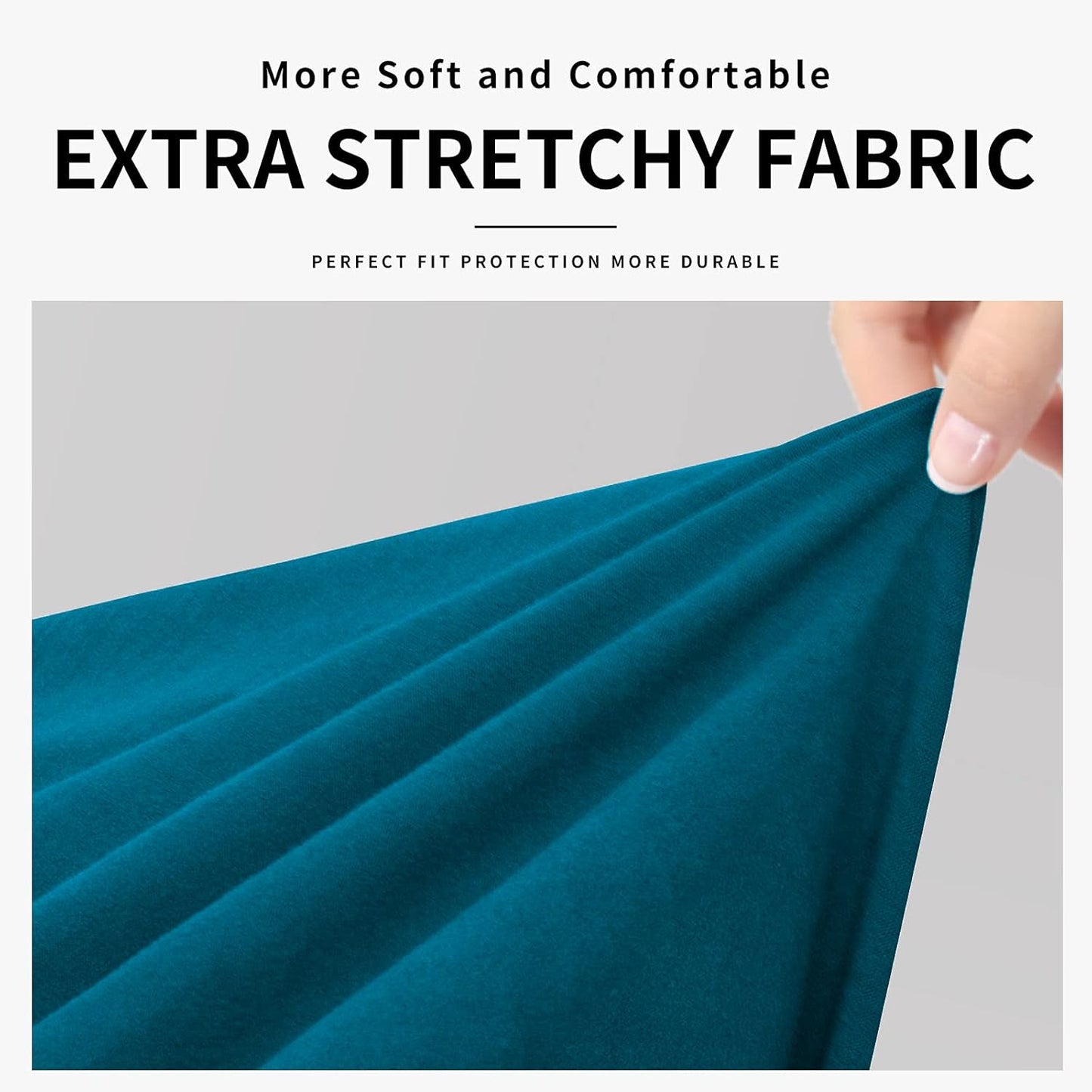 Easy-Going 100% Dual Waterproof 4 Pieces Stretch Soft Couch Cover for Dogs, Sofa Slipcover for 3 Separate Cushion Couch Leakproof Furniture Protector for Kids, Pets Dark Gray
