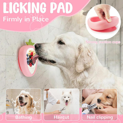 Freeze Dog Lick Bowl, Animire Non-Slip Slow Feeder Lick Mat for Dogs, Silicone Dog Enrichment Bowl for Distraction Anxiety Relief Boredom, BPA Free, Dishwasher Safe(Rose,S)