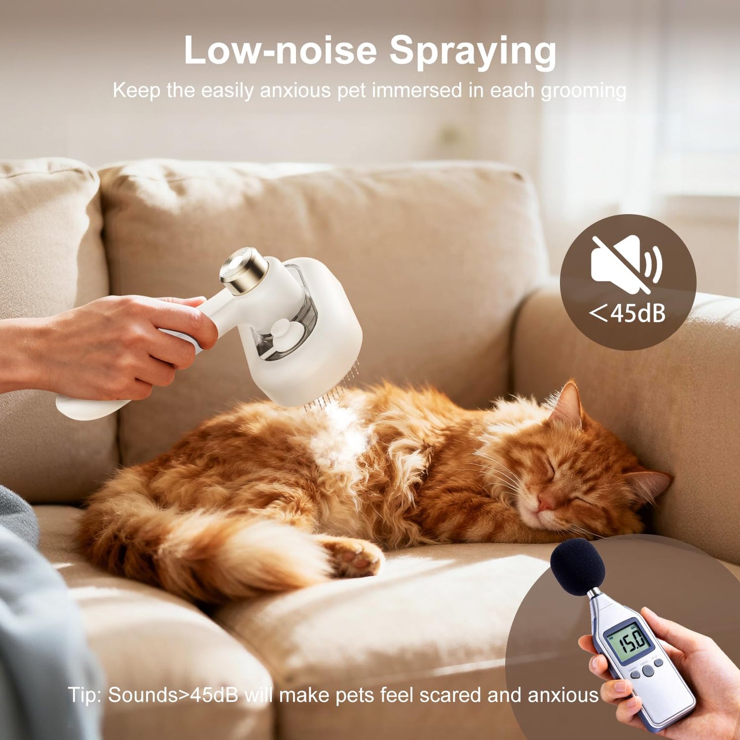 Cat Brush for Shedding, 2026 Upgraded Mist Spray & Self Cleaning Slicker Brush for Indoor Cats & Dogs, Pet Steam Brushes Rechargeable, Skin Friendly Pet Grooming Comb with 180° Rotating Handle