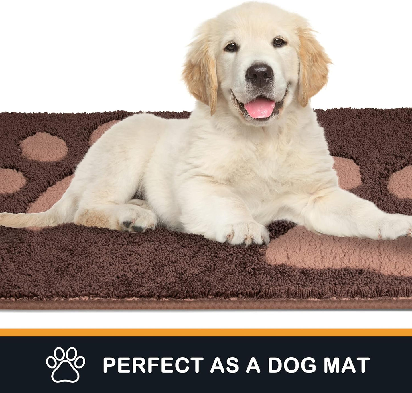 PURRUGS Dirt Trapping Door Mat 20" x 31.5", Non-Skid/Slip Machine Washable Microfiber Entryway Rug, Dog Doormat, Super Absorbent Welcome Mat for Muddy Wet Shoes and Paws, Grey