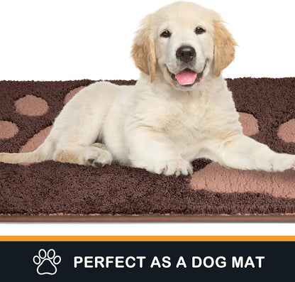PURRUGS Dirt Trapping Door Mat 20" x 31.5", Non-Skid/Slip Machine Washable Microfiber Entryway Rug, Dog Doormat, Super Absorbent Welcome Mat for Muddy Wet Shoes and Paws, Grey