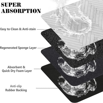 Dog Food Mats for Floors Absorbent, Pet Cat Food Mat - Quick Dry Dog Bowl Mats for Food and Water, Eco-Friendly Pet Supplies