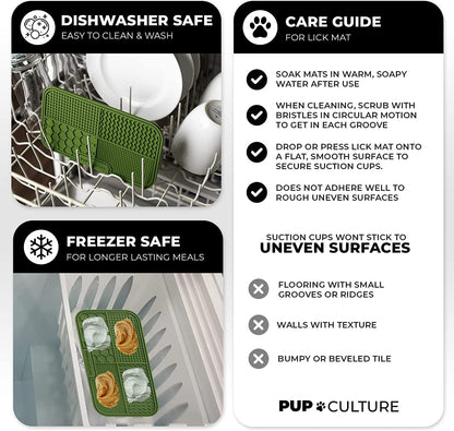 Pup Culture Dog Lick Mat for Dogs, Feeding Pad for Anxious Pets Plus 4 Different Puzzles for Mental Stimulation for Dogs - Supports Mental, Dental, and Digestive Health, Bite Resistant and Heavy Duty