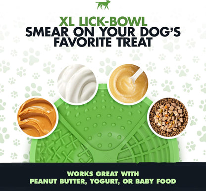 Tuff Pupper XL Dog Lick Bowl | Thick Silicone Lick Mat | Long Lasting 4 Texture | Large Slow Feeder Bowl | Calms Anxiety & Boredom | Stable & Wobble Mode | Easy Clean Dishwasher Safe | NOT for Chewing