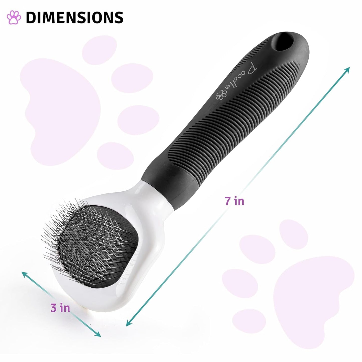 Poodle Pet Slicker Brush - For Dogs, Cats, Rabbits - Matted/Loose Fur, Knots - Suitable for Doodle/Goldendoodle Grooming and Shredding Short/Long Hair