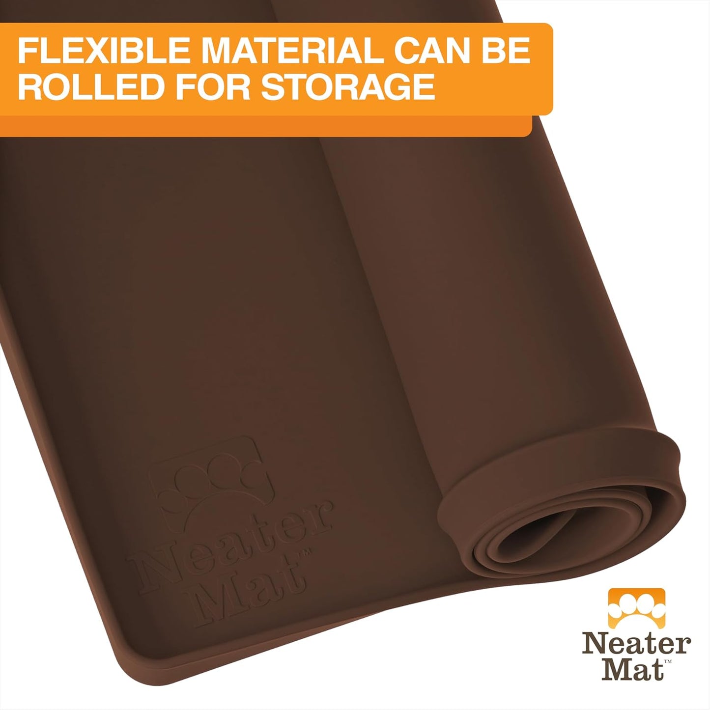 Neater Pet Brands Neater Mat Cat & Dog Food Mat, Waterproof & BPA-Free Silicone Placemat with Raised Edge for Under Food and Water Bowls, 19" x 12", Gunmetal Grey