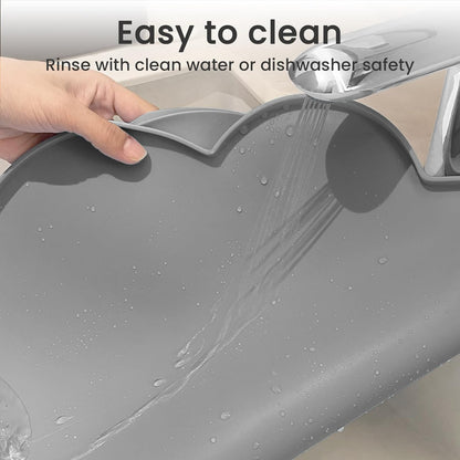 Ptlom Silicone Pet Placemat for Dogs and Cats, Non-Slip Waterproof Dog Feeding Bowl Mats for Food and Water, Small Medium Large Pet Puppy Tray Mat Prevent Residues from Spilling onto The Floor, Beige