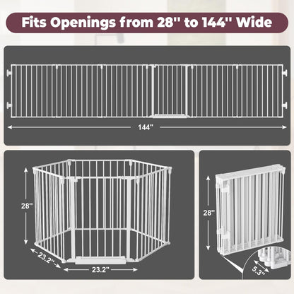 29.4-78" Extra Wide Baby Gate, Long Dog Gates Indoor for Doorways Stairs, Essential Large Safety Gate for Child Toddler with Anti-Trip Pedal, Adjustable Pet Gate, 28" Tall 3 Metal Panels Black