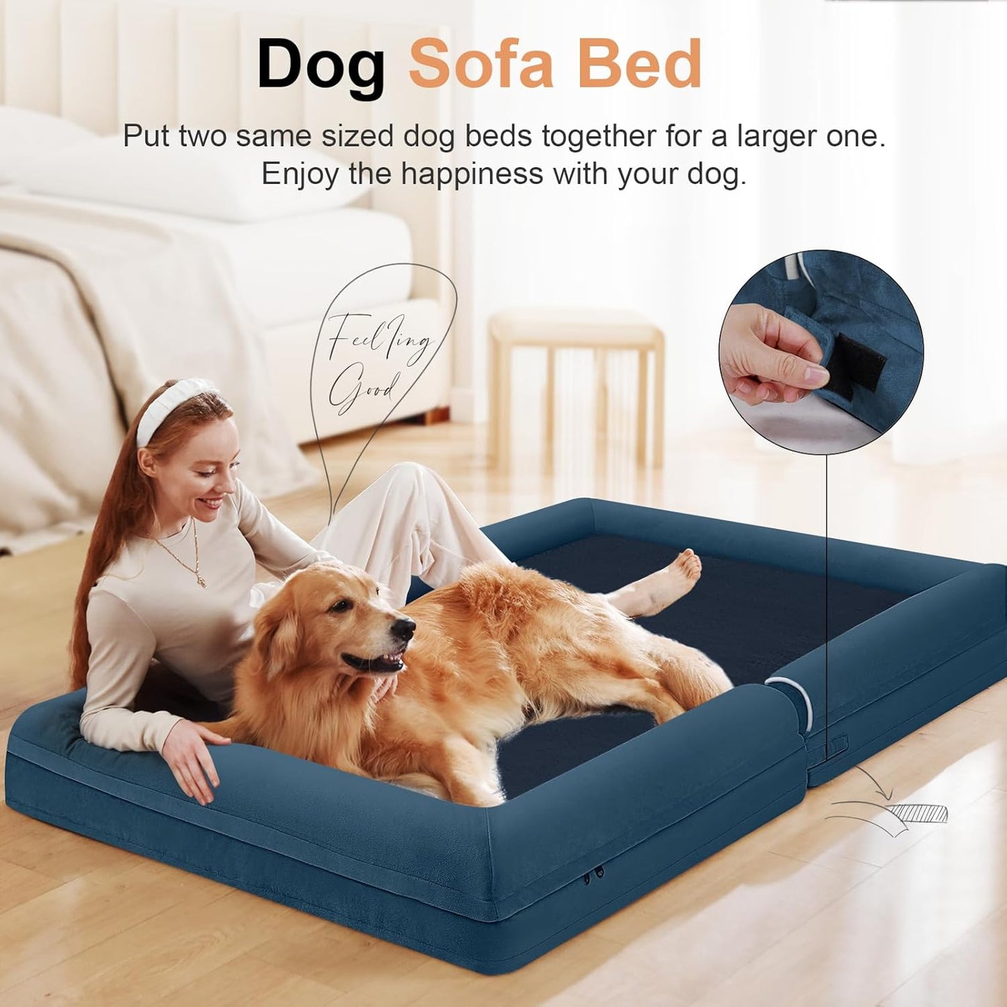Large Dog Bed Orthopedic Washable: Beds Bolster XL Bed Large Big Dogs Memory Foam Couch Sofa Waterproof with Removable Cover