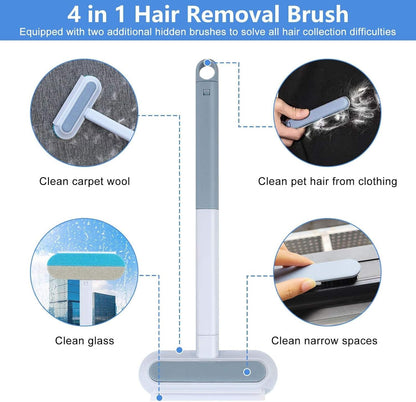2026 NEW Electrostatic Pet Hair Remover | 19" Adjustable Handle with Five Finger Magic Gloves | Reusable Cat Fur Remover Mitt | Dog Grooming Hair Removal Tool for Couch Carpet Bedding Clothes, 2 pcs