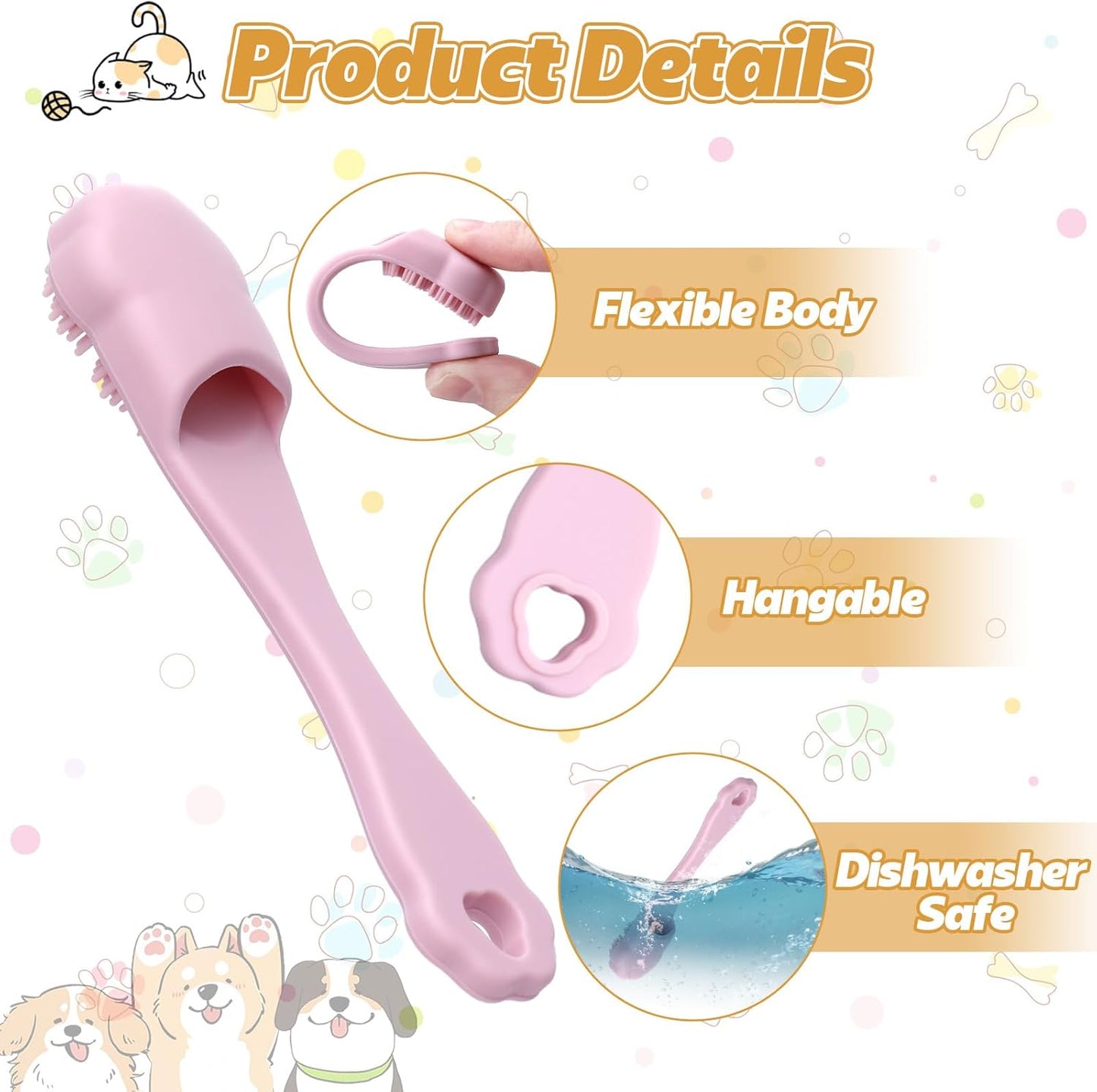 Lineshading 24 Count Silicone Finger Toothbrush for Dogs Cats Soft Bristles Pet Tooth Brushing Kit Gentle Dental Care Kits Teeth Cleaning Supplies Bulk for Large and Small Dogs Cats Puppy