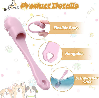 Lineshading 24 Count Silicone Finger Toothbrush for Dogs Cats Soft Bristles Pet Tooth Brushing Kit Gentle Dental Care Kits Teeth Cleaning Supplies Bulk for Large and Small Dogs Cats Puppy