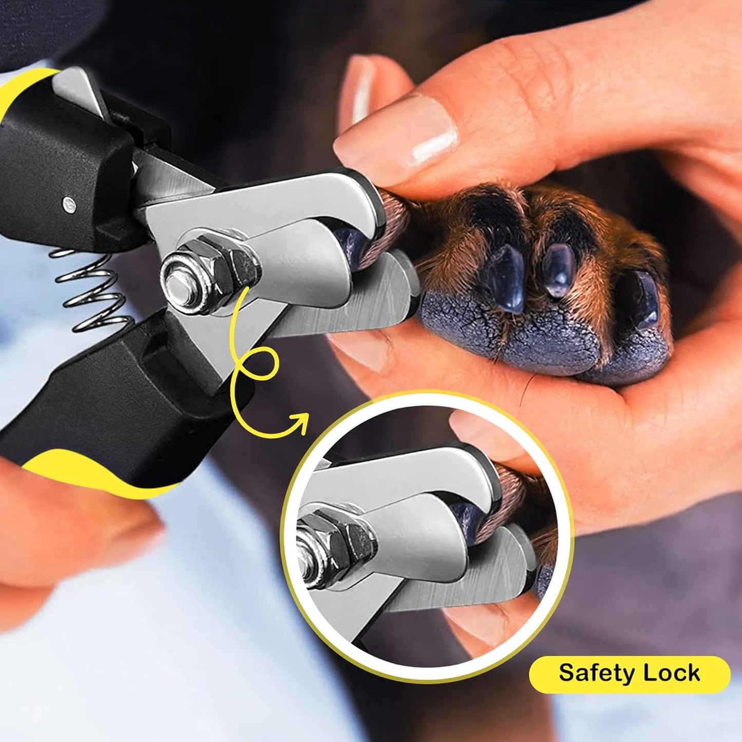 Candure Dog Nail Clippers Professional Pet Nail Clipper Suitable for Cats, Rabbits and Guinea Pigs - Safety Lock/Protective Guard to Avoid Over Cutting (Green, Medium to Small)