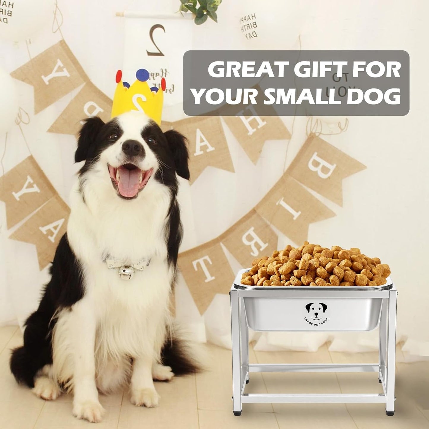 Stainless Steel Dog Bowls for Large Dogs, High Capacity Metal Dog Food Bowls, Food and Water Bowl for Larges, X-Large, and Big Dogs 1.25 Gallons