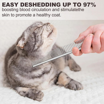 Yaomiao Dog Brush Grooming Kit 9 Pcs Kit with Pet Nail Clipper and File Cat Grooming Deshedding Undercoat Rake Comb for All Breeds Sizes Promotes Healthy Skin Coat(Classic Color)