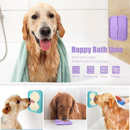 Honomastry Lick Mat for Dogs, Premium Lick Pad with Suction Cups for Dog Anxiety Relief, Slow Feeder Dog Bowls, Bathing, Grooming and Training.