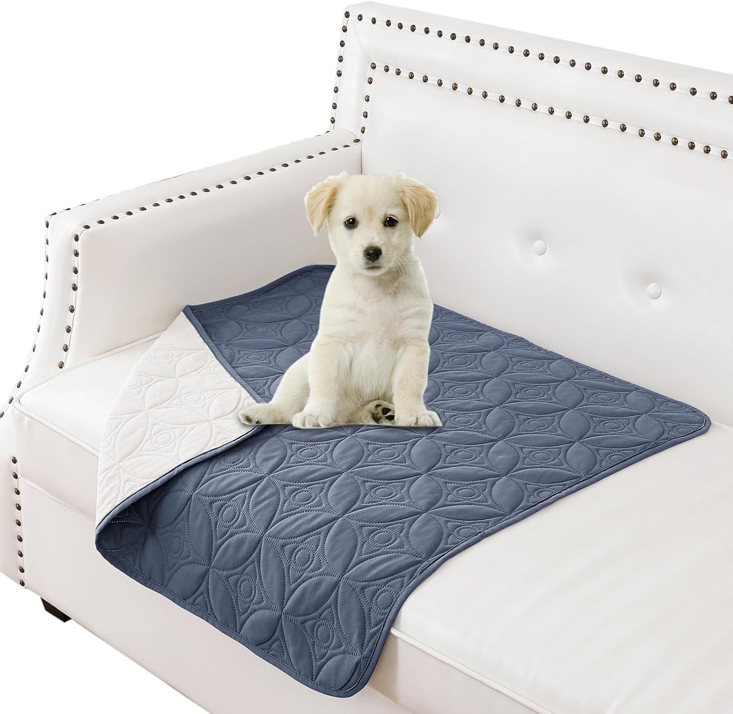 Waterproof Dog Blanket, 30x30 inches Small Pet Couch Covers for Sofa, Chair Bed Furniture Protector from Dogs Washable and Reversible-Lightgrey+Darkgrey