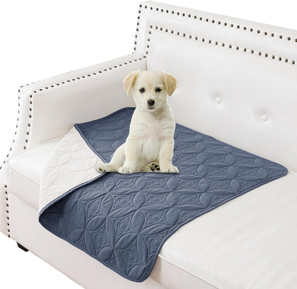 Waterproof Dog Blanket, 30x30 inches Small Pet Couch Covers for Sofa, Chair Bed Furniture Protector from Dogs Washable and Reversible-Lightgrey+Darkgrey