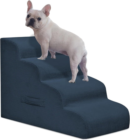 Mesa Lemon Dog Stairs & Steps for High Beds, 3 Steps High Density Foam Waterproof Dog Ramp for Small Dogs and Cats, Pet Stairs with Removable Washable Cover for Bed, Couch, Sofa and Car (H:16")