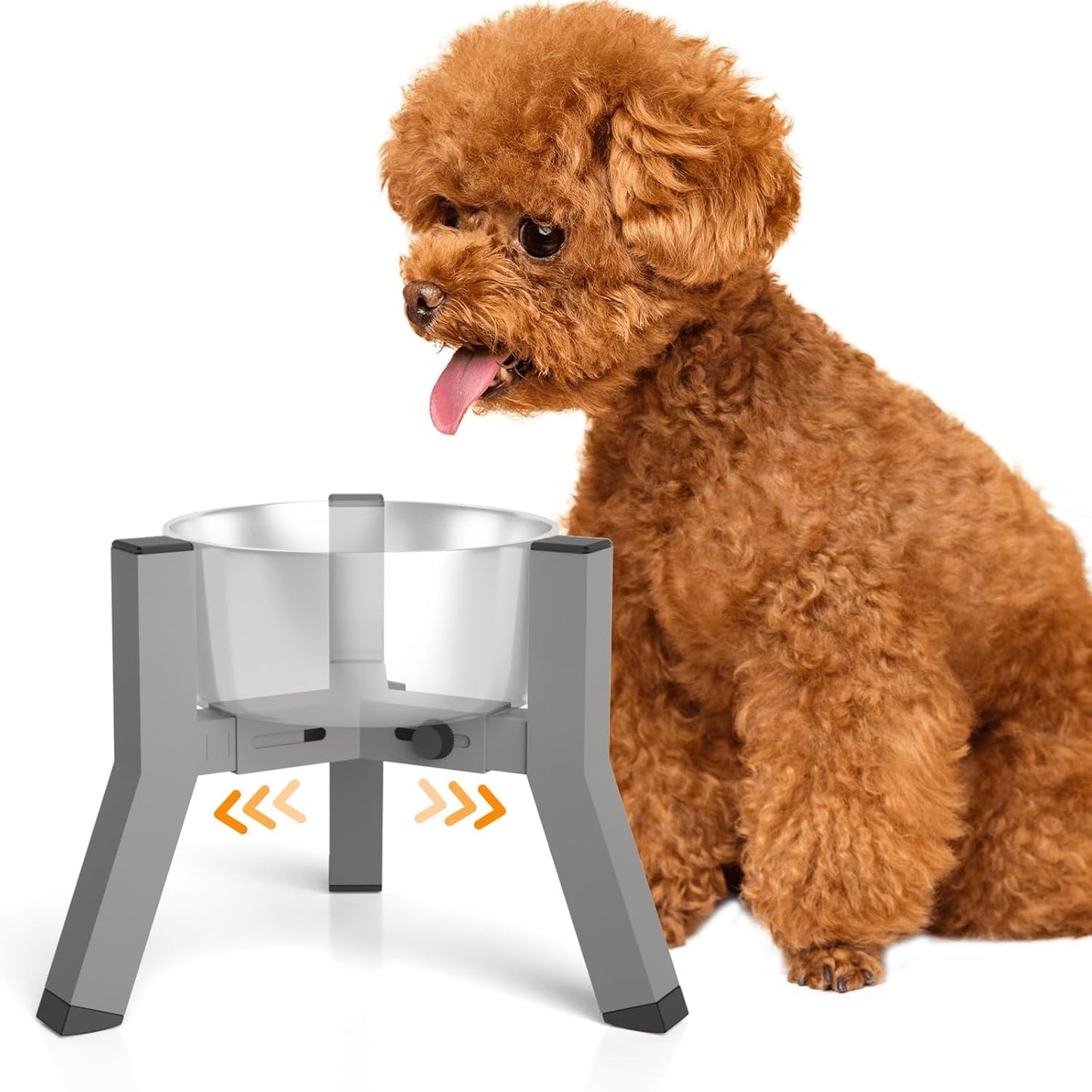 Elevated Dog Bowls for Large and Extra Large Dogs, Adjustable Width Dog Bowl Stand for 7-10.6" Wide Bowls, Food and Water Feeder, 13.7 in Tall Single Holder (Bowl Not Included)