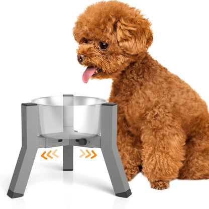 Elevated Dog Bowls for Large and Extra Large Dogs, Adjustable Width Dog Bowl Stand for 7-10.6" Wide Bowls, Food and Water Feeder, 13.7 in Tall Single Holder (Bowl Not Included)
