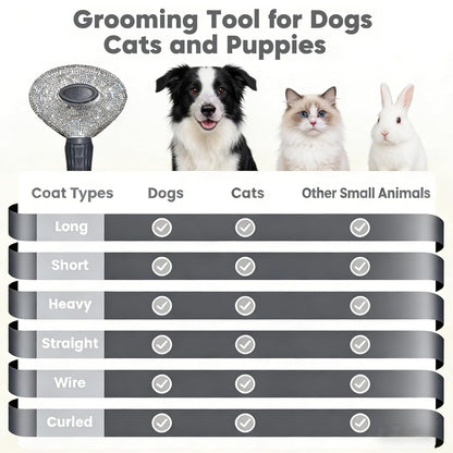 Diamond Rhinestone Cat Hair Brush Deshedding Brush Dog Hair Remover Tool Stainless Steel Comb Slicker Brush with Release Button for Dog Cat Rabbit Shedding Pets Grooming (Pink)