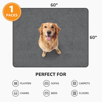 Dog Pee Pad Washable Extra Large, Instant Absorb Thicker Training Pads Non-Slip Pet Playpen Mat, Waterproof Reusable Floor Mat Ideal for Puppy Senior Dog Whelping Incontinence Housebreaking 65x48 Inch