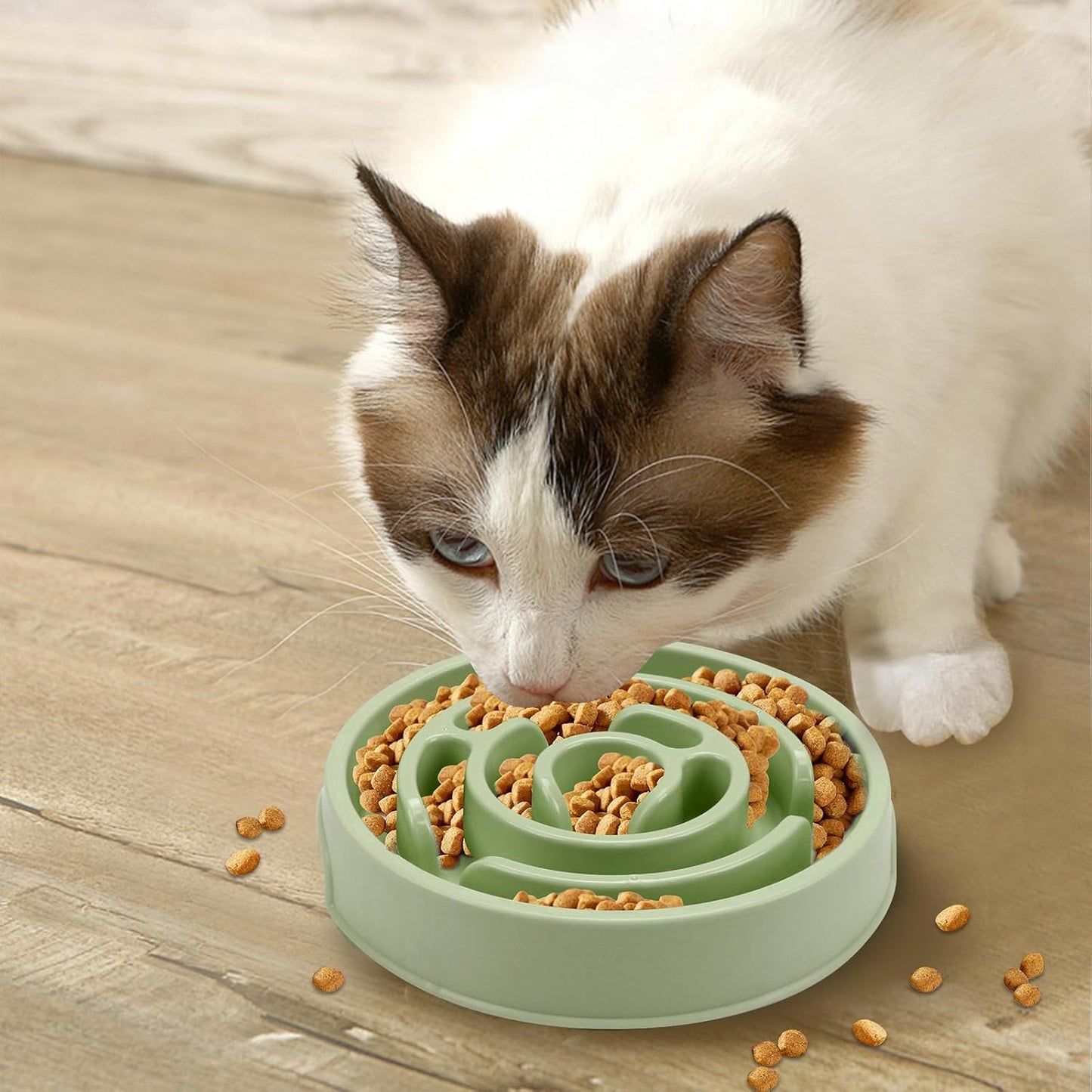 Ceramic Slow Feeder Dog Bowls with Anti-Slip, Slow Feeder & Non-Slip Design, Boredom and Anxiety Reducer, Suitable for All Breed Dogs and Cat (Ceramic-White)