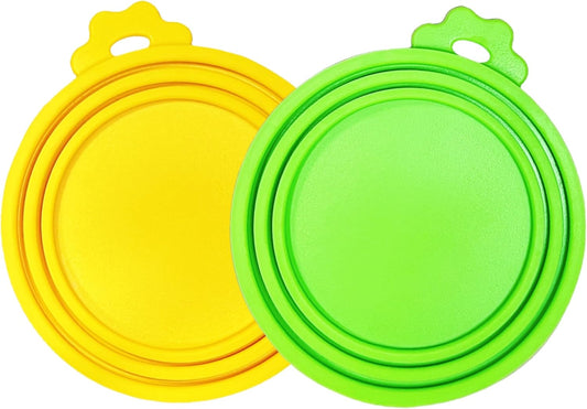 MoPawKT- Pet Food Can Covers, Silicone Can Lids for Cat/Dog Food, Universal 3 Sizes for Most of Standard Food Cans, BPA Free Reusable (2 lids+1 spoon)