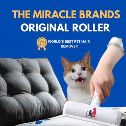 Pet Hair Remover Roller – Reusable Lint Roller for Dog & Cat Hair with Self-Cleaning Base – White