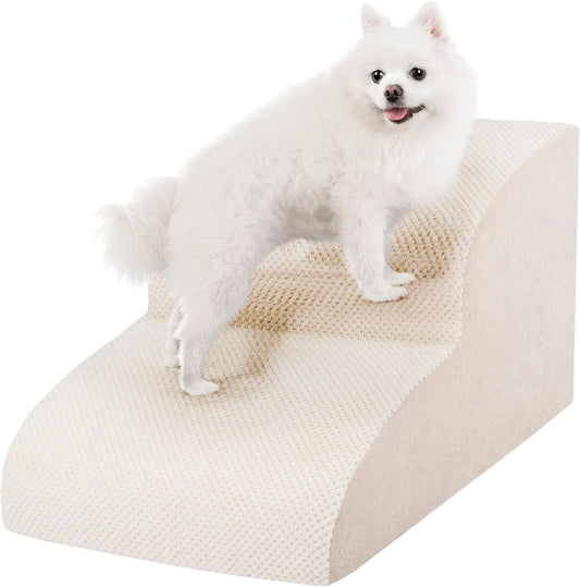 Dog Stairs for Small Dogs, 3 Tiers High Density Foam Dog Ramp, Extra Wide Non-Slip Pet Steps for High Beds Or Couch, Soft Foam Doggie Ladder for Dogs Injured, Older Pets, Small Cats