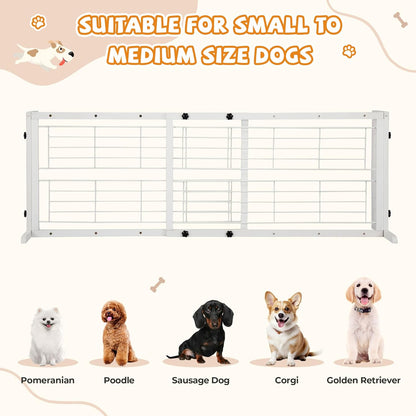 COZIWOW 38-67" Dog Gate Indoor, Free Standing Pet Gate for Doorways Extra Wide, Wooden Fence Puppy Safety Gates for The House, Stairs, Hallway, No Drilling Required,Brown