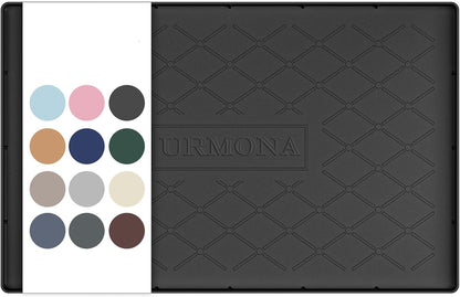URMONA Under Sink Mat for Kitchen Waterproof, 34" x 22" Silicone Under Sink Mat for Shelf Liner Organizer, Cabinet Sink Protector Under Sink Liner for Bottom Kitchen, Bathroom(Light Grey)