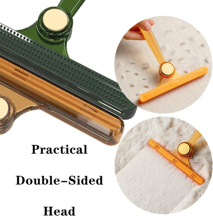 2 Pcs Dog Cat Hair Remover Tool Professional Carpet Fur Removal Tool Brush for Carpet, Car Mat, Clothes, Couch, Pet Bed, Cat Tree, Furniture(Yellow, Green)