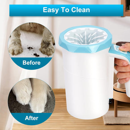 MYPIN Rechargeable Automatic Dog Paw Cleaner, Black - Portable Pet Paw Washer Cup with Soft Silicone Brush, 7.4V High Power, Suitable for Big Dog and Cat Grooming
