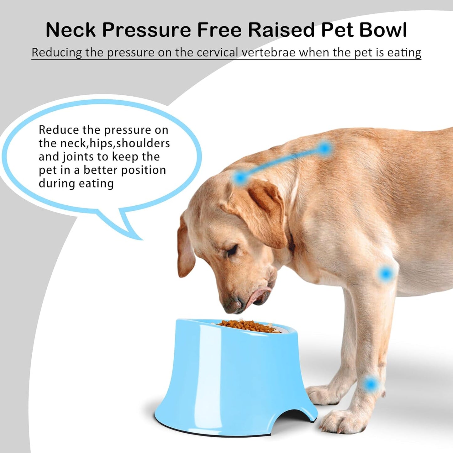 Tilted Elevated Dog Bowls Non-Slip & Non-Spill Pet Feeder with Elevated Detachable Melamine Stand, High Capacity Tilted Dog Bowl for Medium Small Size Dogs M/2 Cup Black