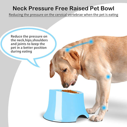 Tilted Elevated Dog Bowls Non-Slip & Non-Spill Pet Feeder with Elevated Detachable Melamine Stand, High Capacity Tilted Dog Bowl for Medium Small Size Dogs M/2 Cup Black