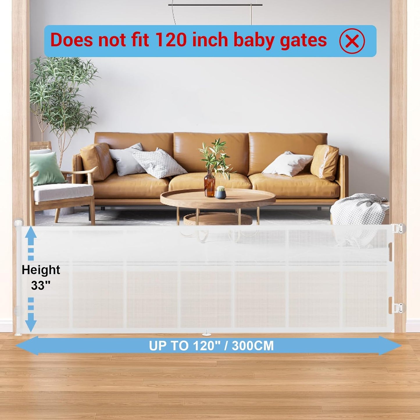 HAMOPY Retractable Baby Gate, 33" Tall, Extends up to 55" Wide, Durable Auto-Lock Baby Gates for Stairs, Mesh Dog Gate and Child Safety Gates for Doorways, Hallways, Indoor, Outdoor(Black)