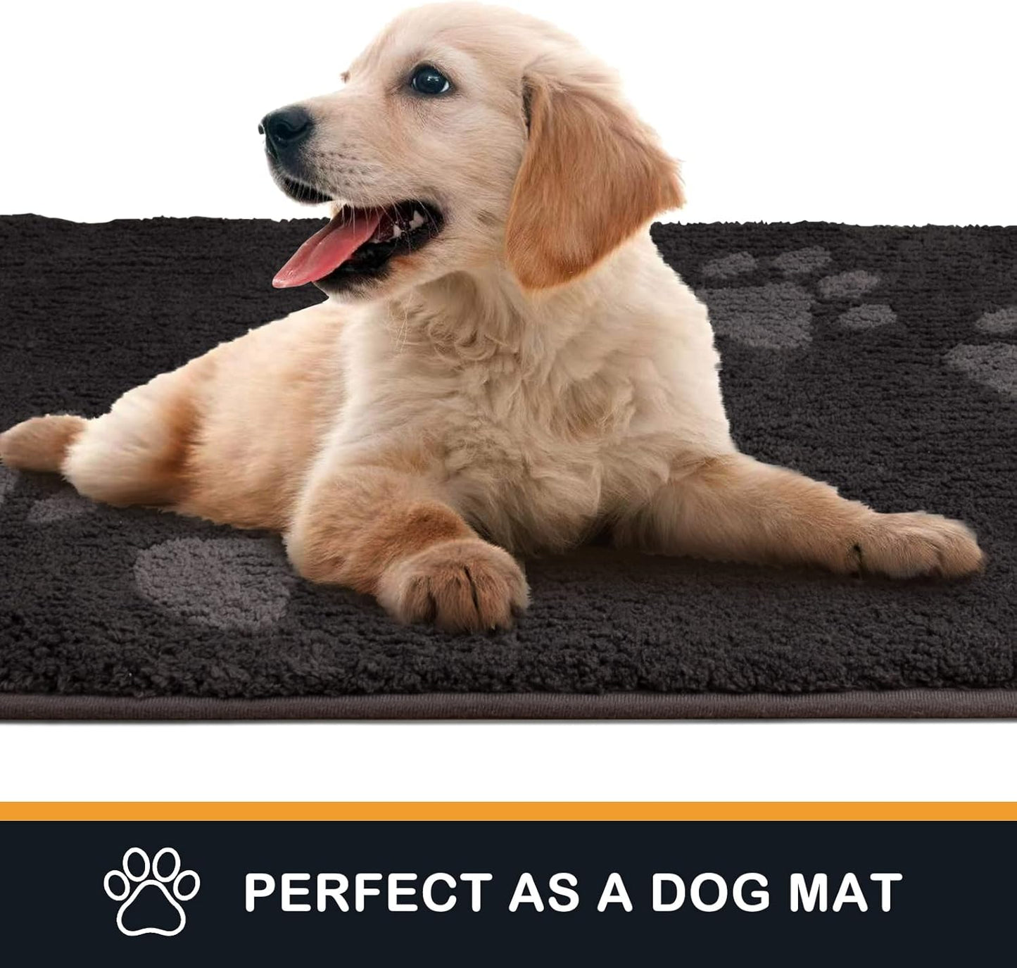 PURRUGS Dirt Trapping Door Mat 20" x 31.5", Non-Skid/Slip Machine Washable Microfiber Entrance Rug, Shoes Scraper, Dog Doormat, Super Absorbent Floor Mat for Muddy Wet Shoes and Paws, Grey