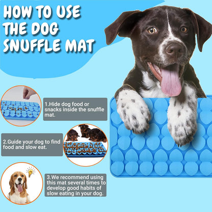 Silicone Snuffle Mat for Dogs Slow Feeder Lick Mat with Suction Cups Dogs Sniff Mat Dogs & Cats Entertainment Toys for Boredom(Black)