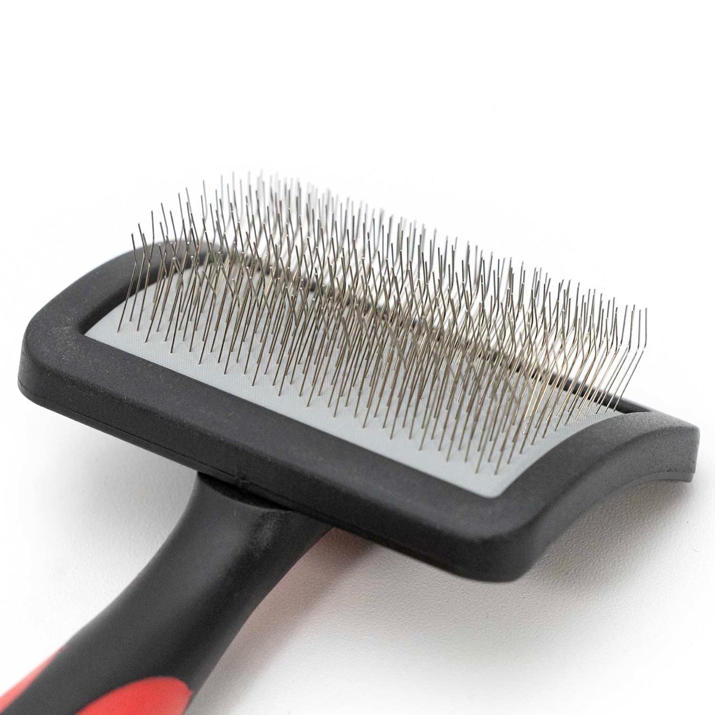 Jeffers Pet Dual Level Pin Universal Slicker Brush for Dogs, Cats & Small Pets - Curved Grooming Brush with Long & Short Pins for Shedding, Detangling, Finishing - Remove Mats & Dead Coat - Large