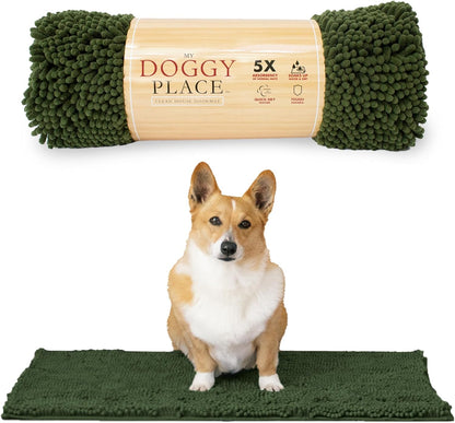 My Doggy Place Dog Mud Mat, 36"x26" Ash – Thick Microfiber Entry Rug for Snow, Mud & Salt – Absorbent, Quick-Dry, Washer-Safe & Non-Slip, Large