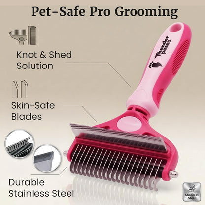Best Professional De-Shedding Tool and Pet Grooming Brush, D-Shedz for Breeds of Dogs, Cats with Short or Long Hair, Small, Medium and Large (Green)