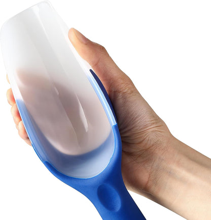 Spring Chef Dog Food Scoop, Contoured Translucent Flexi-Plastic Pet Food Scooper with Soft Grip Handle, Kitchen Magnetic Ice Scoop for Freezer, Ice Machine, Popcorn, Flour, Coffee Bean - Mint