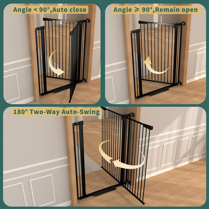 AiWMGL 40.55" Tall, 53.74-61.61 Inch Wide, 1.37" Ultra Narrow Spacing Dog Pet Baby Gate Indoor for Doorway Hallway, Pressure Mounted 54 55 56 57 58 59 60 61 Inches Wide