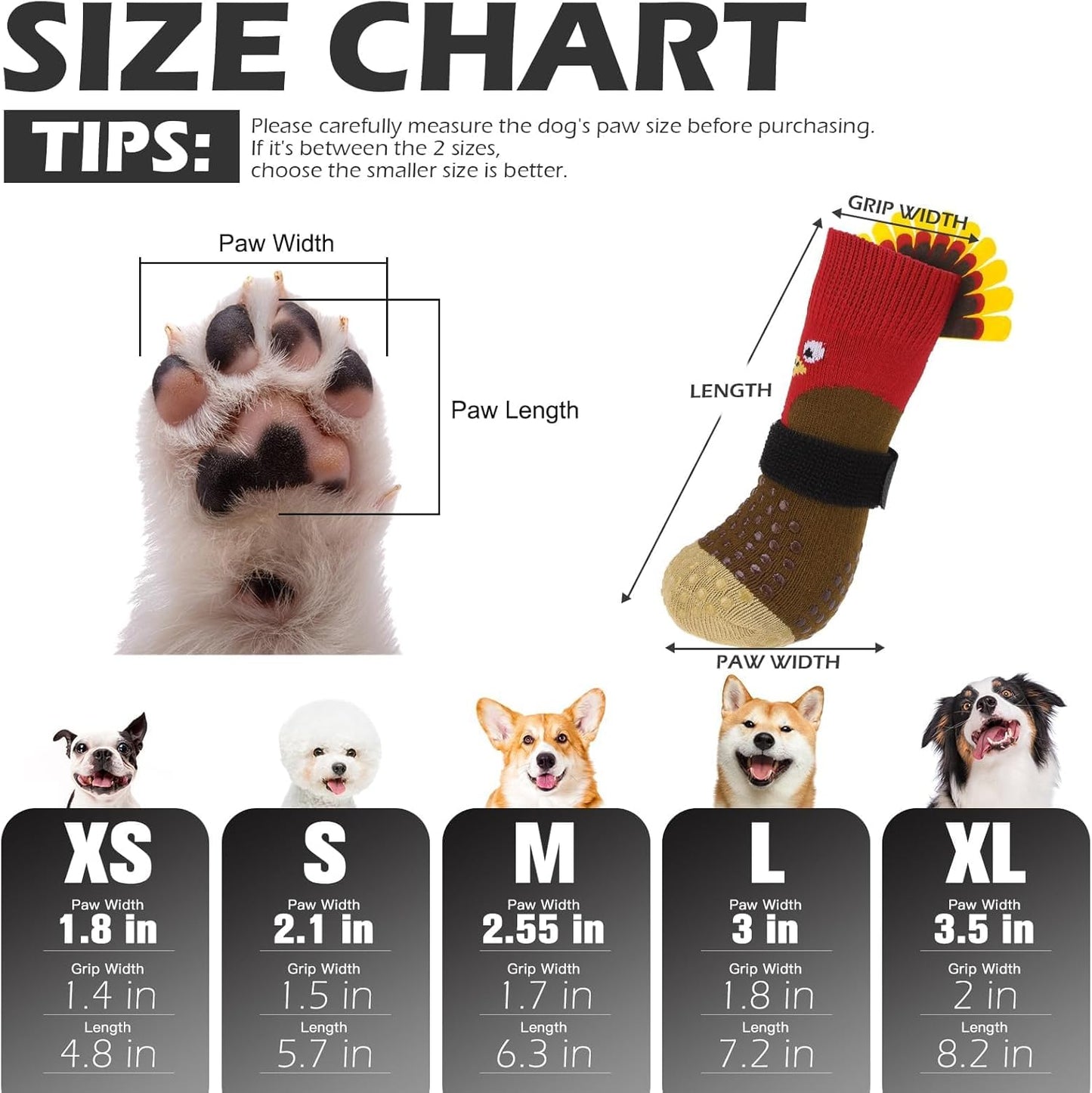 EXPAWLORER Anti Slip Dog Socks to Prevent Licking Paws, Dog Shoes for Hot Pavement, Dog Booties for Small Medium Large Senior Dogs, Traction Control Boots & Paw Protectors for Hardwood Floors