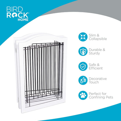 Internet's Best Wire Dog Gate with Arched Top - 4 Panel - 30" Tall - White
